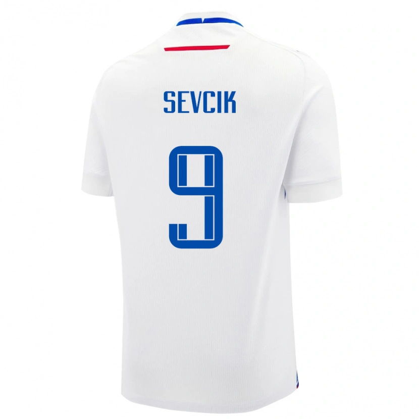 Danxen Mann Slovakia Simon Sevcik #9 Hvit Bortetrøye Drakt Trøye 24-26 Skjorter T-Skjorte