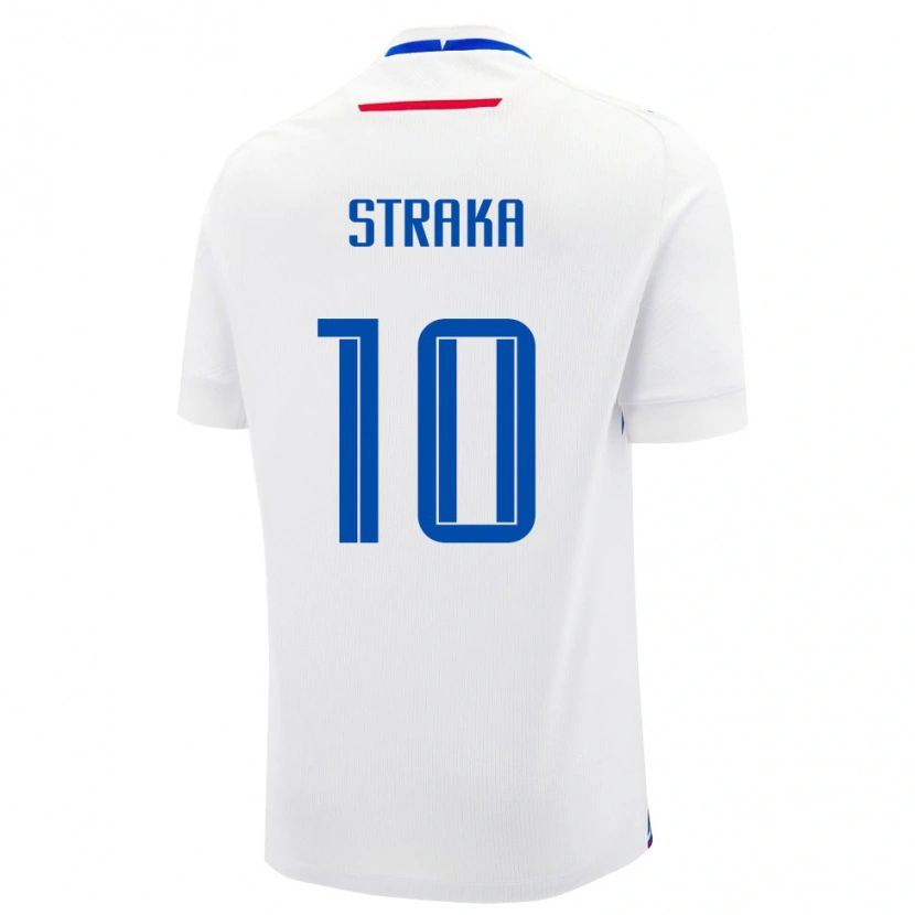 Danxen Mann Slovakia David Straka #10 Hvit Bortetrøye Drakt Trøye 24-26 Skjorter T-Skjorte