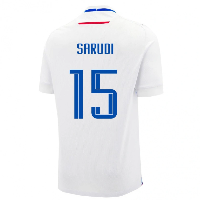 Danxen Mann Slovakia Samuel Sarudi #15 Hvit Bortetrøye Drakt Trøye 24-26 Skjorter T-Skjorte
