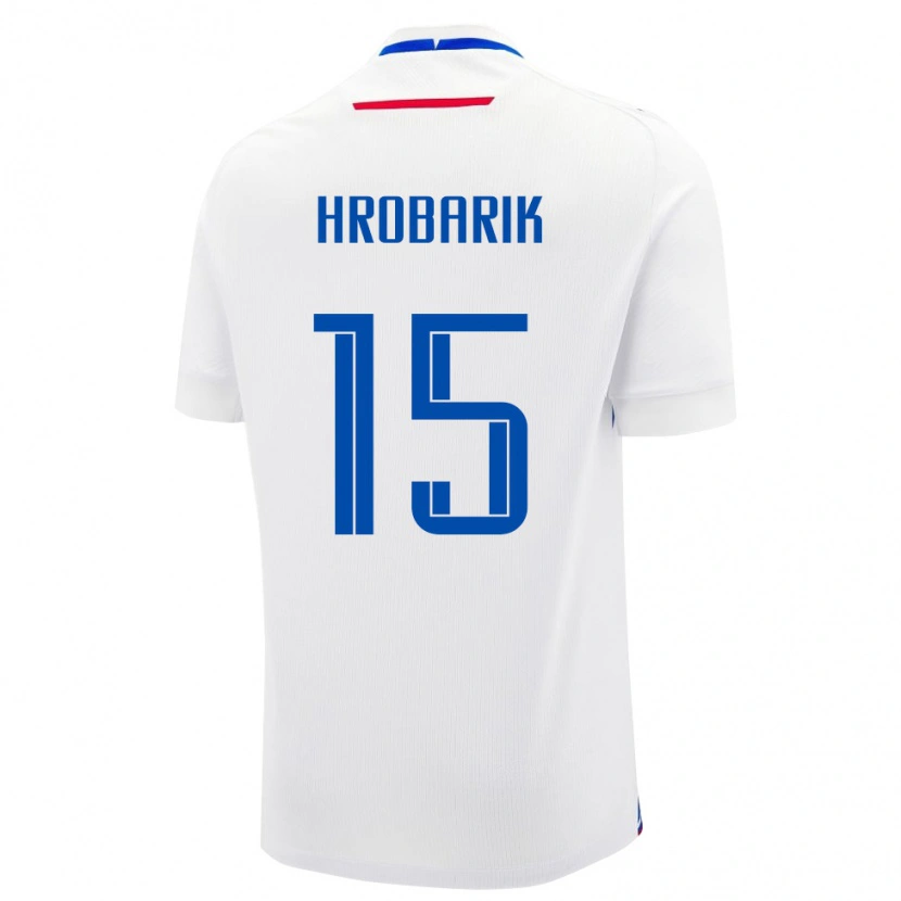 Danxen Mann Slovakia Tobias Hrobarik #15 Hvit Bortetrøye Drakt Trøye 24-26 Skjorter T-Skjorte