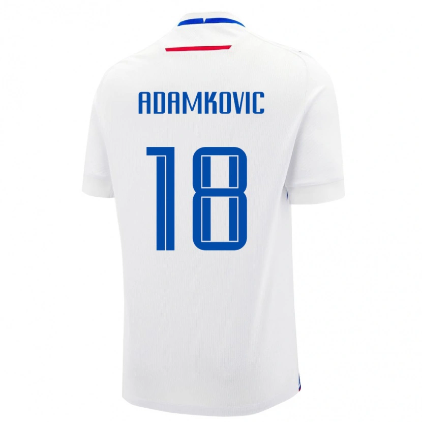 Danxen Mann Slovakia Denis Adamkovic #18 Hvit Bortetrøye Drakt Trøye 24-26 Skjorter T-Skjorte