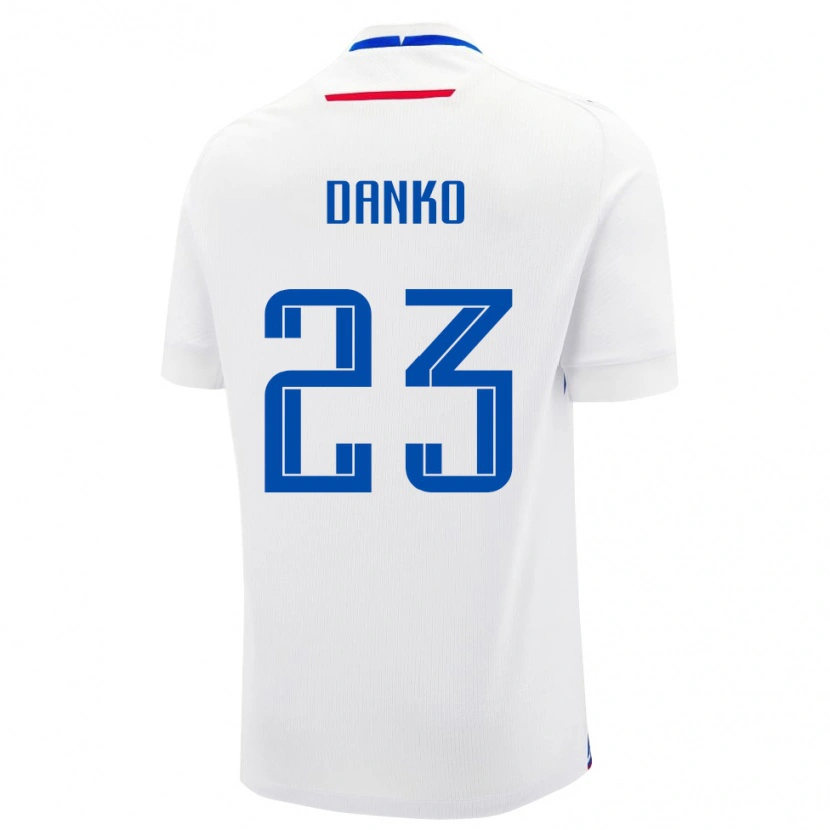 Danxen Mann Slovakia Adam Danko #23 Hvit Bortetrøye Drakt Trøye 24-26 Skjorter T-Skjorte