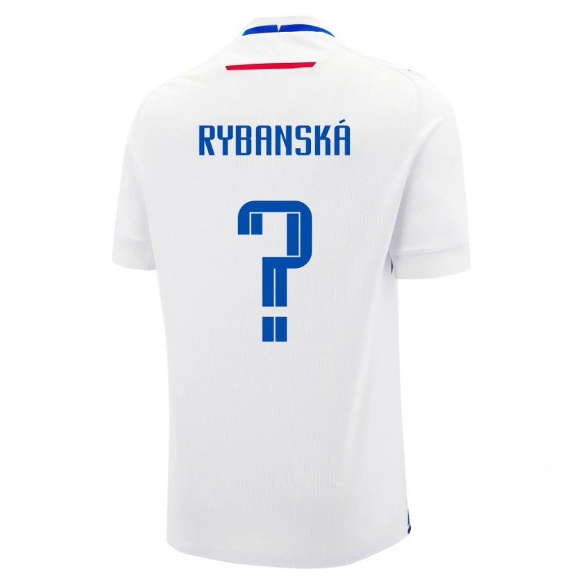 Danxen Mann Slovakia Nikola Rybanská #0 Hvit Bortetrøye Drakt Trøye 24-26 Skjorter T-Skjorte