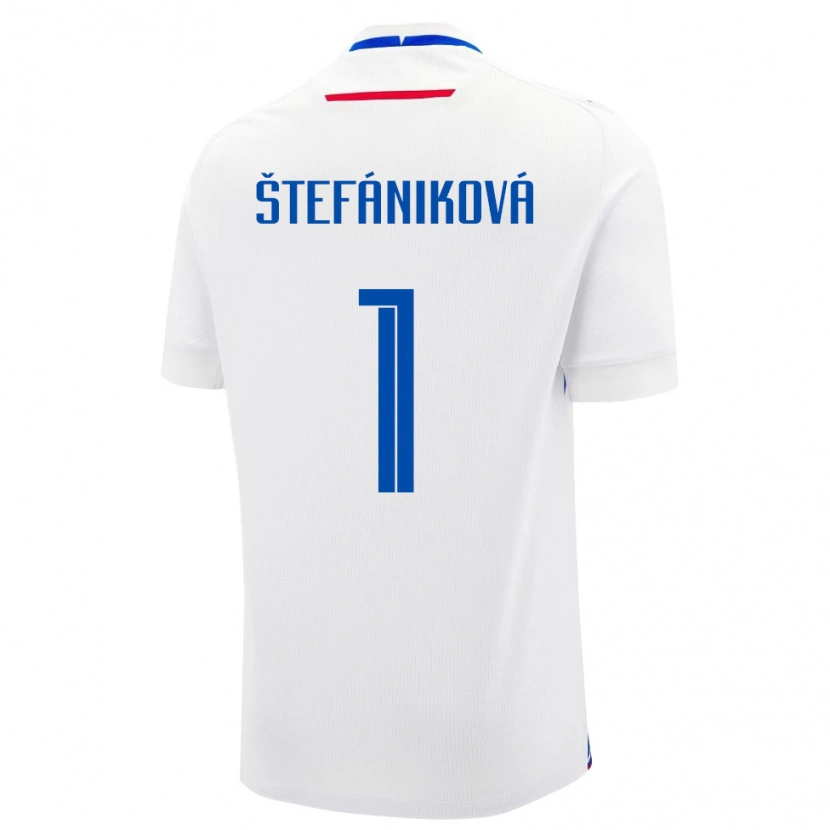 Danxen Mann Slovakia Marína Štefániková #1 Hvit Bortetrøye Drakt Trøye 24-26 Skjorter T-Skjorte