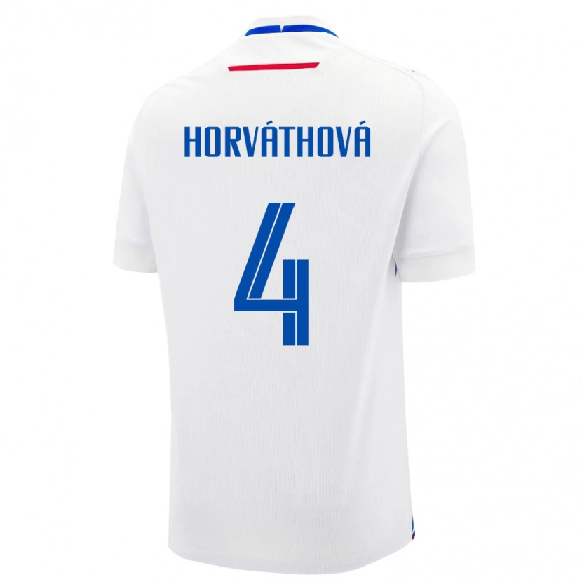 Danxen Mann Slovakia Andrea Horváthová #4 Hvit Bortetrøye Drakt Trøye 24-26 Skjorter T-Skjorte