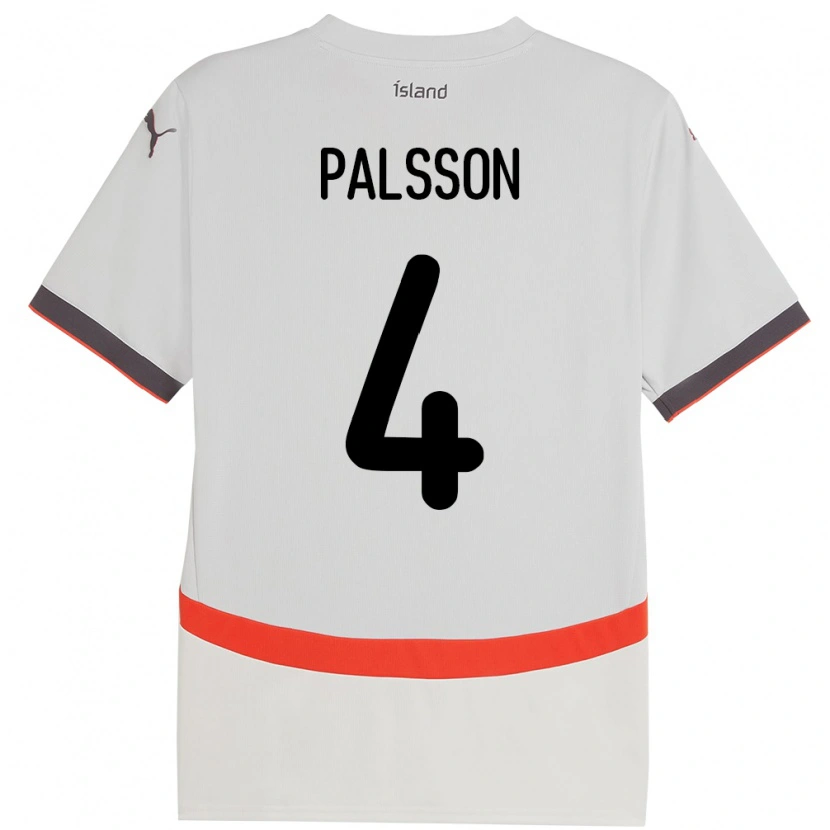 Danxen Mann Island Victor Pálsson #4 Hvit Bortetrøye Drakt Trøye 24-26 Skjorter T-Skjorte
