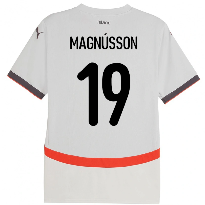 Danxen Mann Island Júlíus Magnússon #19 Hvit Bortetrøye Drakt Trøye 24-26 Skjorter T-Skjorte