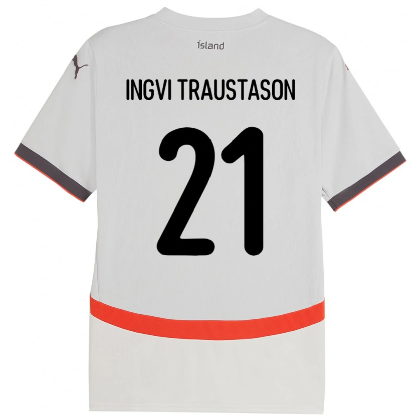 Danxen Mann Island Arnór Ingvi Traustason #21 Hvit Bortetrøye Drakt Trøye 24-26 Skjorter T-Skjorte