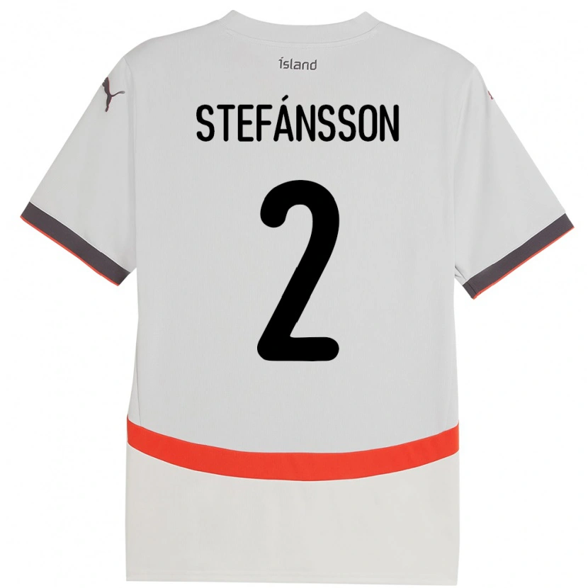 Danxen Mann Island Stefán Gísli Stefánsson #2 Hvit Bortetrøye Drakt Trøye 24-26 Skjorter T-Skjorte