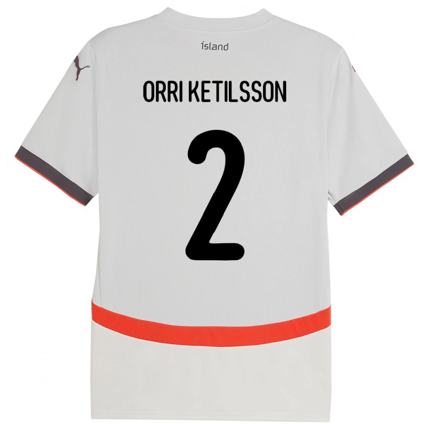 Danxen Mann Island Ketill Orri Ketilsson #2 Hvit Bortetrøye Drakt Trøye 24-26 Skjorter T-Skjorte