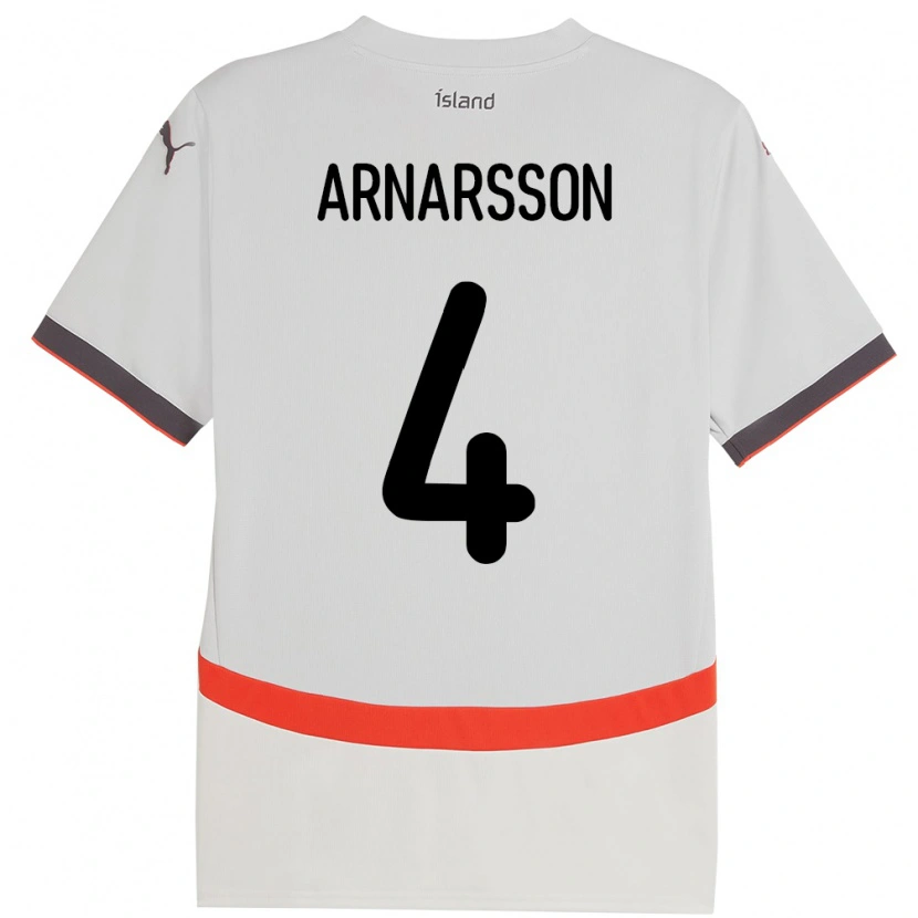 Danxen Mann Island Ásbjörn Líndal Arnarsson #4 Hvit Bortetrøye Drakt Trøye 24-26 Skjorter T-Skjorte