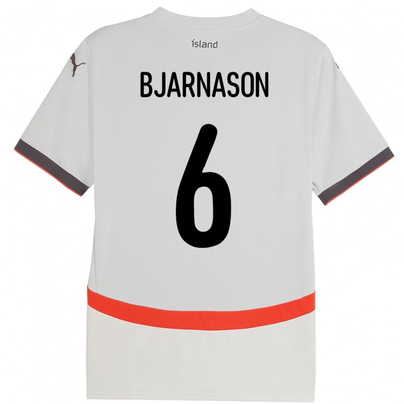 Danxen Mann Island Jóhannes Kristinn Bjarnason #6 Hvit Bortetrøye Drakt Trøye 24-26 Skjorter T-Skjorte