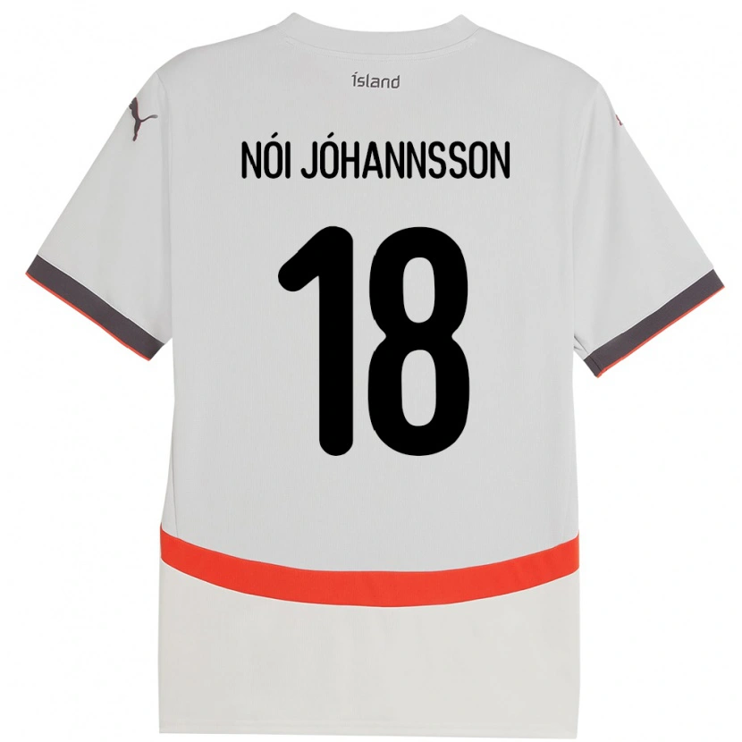 Danxen Mann Island Sigurdur Nói Jóhannsson #18 Hvit Bortetrøye Drakt Trøye 24-26 Skjorter T-Skjorte