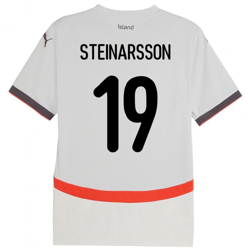 Danxen Mann Island Ásgeir Steinn Steinarsson #19 Hvit Bortetrøye Drakt Trøye 24-26 Skjorter T-Skjorte