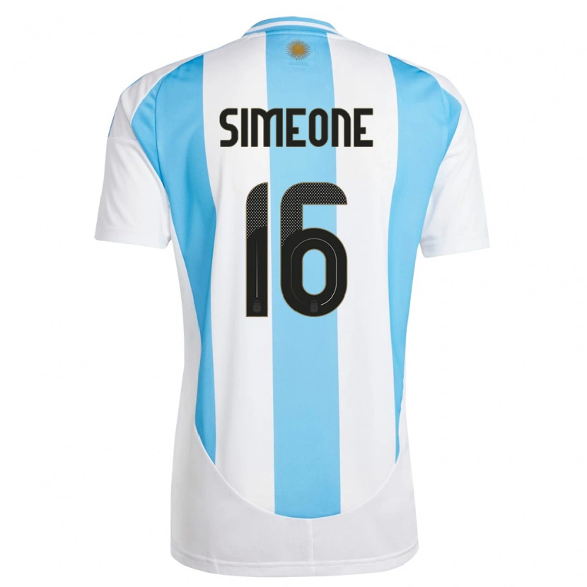 Danxen Dame Argentina Giuliano Simeone #16 Hvit Blå Hjemmetrøye Drakt Trøye 24-26 Skjorter T-Skjorte