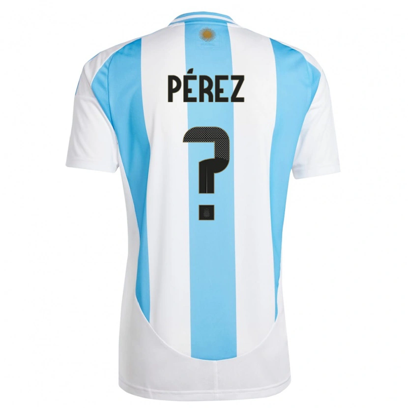Danxen Dame Argentina Tomás Pérez #0 Hvit Blå Hjemmetrøye Drakt Trøye 24-26 Skjorter T-Skjorte