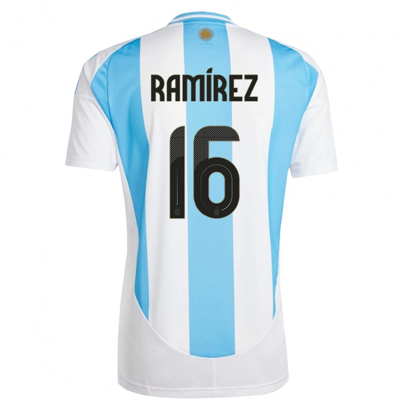 Danxen Dame Argentina Tobías Ramírez #16 Hvit Blå Hjemmetrøye Drakt Trøye 24-26 Skjorter T-Skjorte