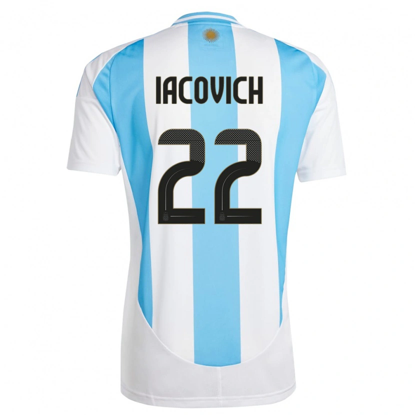 Danxen Dame Argentina Fabricio Iacovich #22 Hvit Blå Hjemmetrøye Drakt Trøye 24-26 Skjorter T-Skjorte