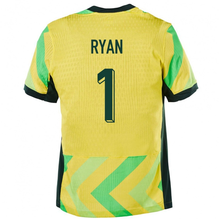 Danxen Dame Australia Mathew Ryan #1 Gyllen Hjemmetrøye Drakt Trøye 24-26 Skjorter T-Skjorte