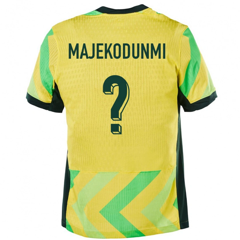 Danxen Dame Australia Kaelan Majekodunmi #0 Gyllen Hjemmetrøye Drakt Trøye 24-26 Skjorter T-Skjorte