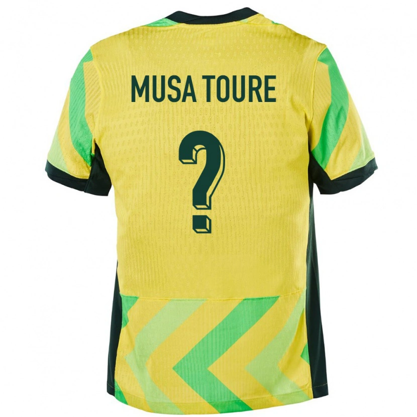 Danxen Dame Australia Musa Toure #0 Gyllen Hjemmetrøye Drakt Trøye 24-26 Skjorter T-Skjorte