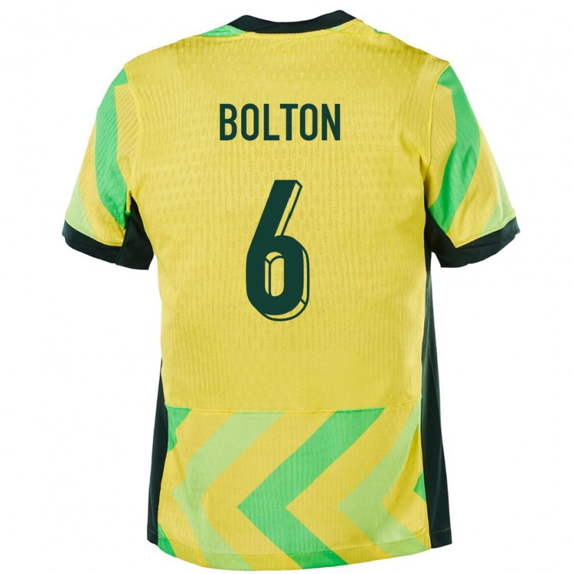 Danxen Dame Australia Alex Bolton #6 Gyllen Hjemmetrøye Drakt Trøye 24-26 Skjorter T-Skjorte