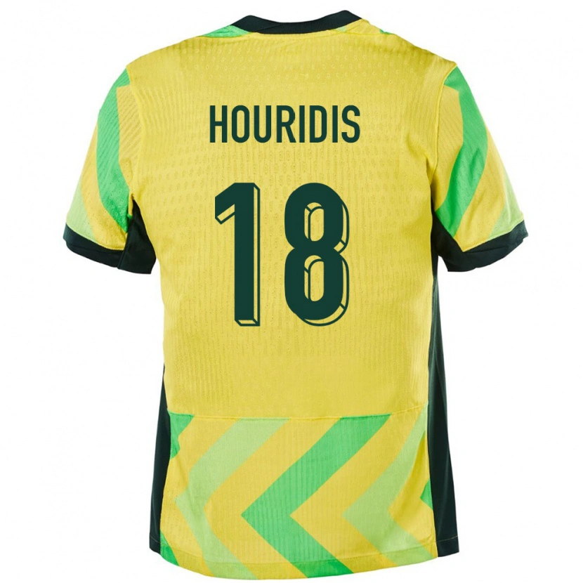 Danxen Dame Australia James Houridis #18 Gyllen Hjemmetrøye Drakt Trøye 24-26 Skjorter T-Skjorte