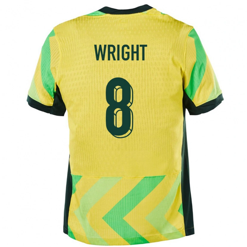 Danxen Dame Australia Bailey Wright #8 Gyllen Hjemmetrøye Drakt Trøye 24-26 Skjorter T-Skjorte