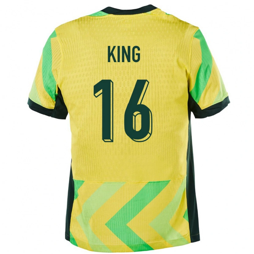 Danxen Dame Australia Joel King #16 Gyllen Hjemmetrøye Drakt Trøye 24-26 Skjorter T-Skjorte