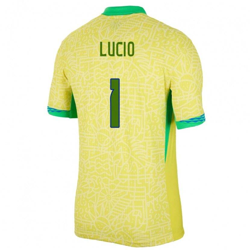 Danxen Dame Brasil João Lucio #1 Gul Hjemmetrøye Drakt Trøye 24-26 Skjorter T-Skjorte