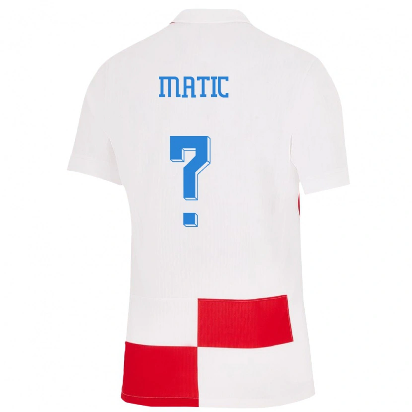 Danxen Dame Kroatia Nikolas Matic #0 Hvit Rød Hjemmetrøye Drakt Trøye 24-26 Skjorter T-Skjorte