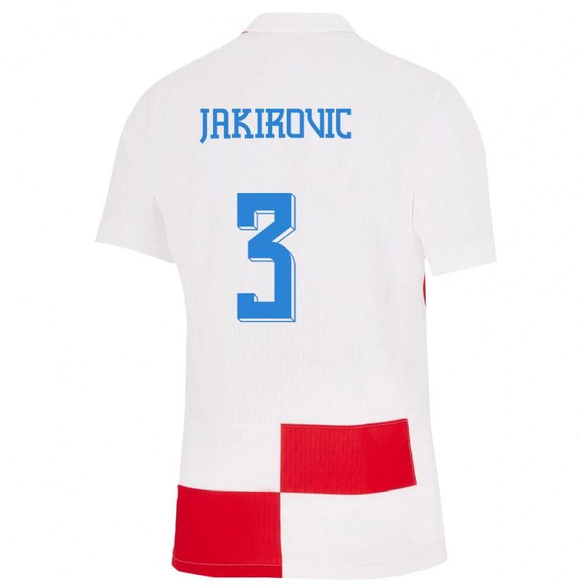 Danxen Dame Kroatia Leon Jakirovic #3 Hvit Rød Hjemmetrøye Drakt Trøye 24-26 Skjorter T-Skjorte