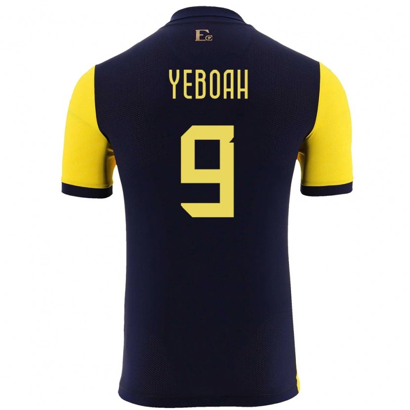 Danxen Dame Ecuador John Yeboah #9 Gul Hjemmetrøye Drakt Trøye 24-26 Skjorter T-Skjorte