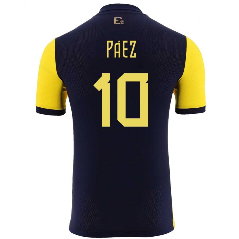 Danxen Dame Ecuador Kendry Páez #10 Gul Hjemmetrøye Drakt Trøye 24-26 Skjorter T-Skjorte