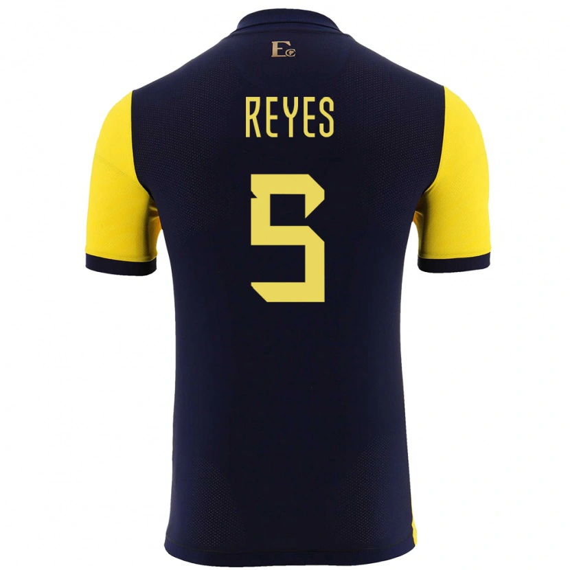 Danxen Dame Ecuador Jairo Reyes #5 Gul Hjemmetrøye Drakt Trøye 24-26 Skjorter T-Skjorte