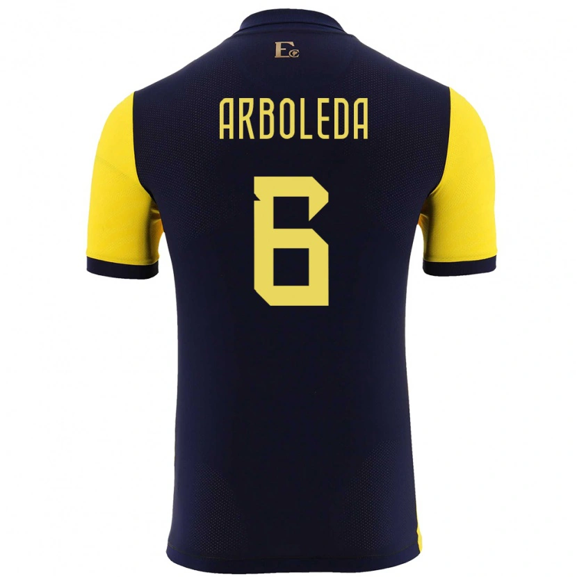 Danxen Dame Ecuador Edu Arboleda #6 Gul Hjemmetrøye Drakt Trøye 24-26 Skjorter T-Skjorte