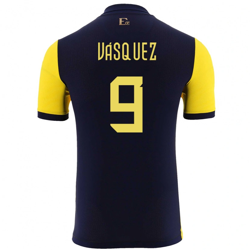Danxen Dame Ecuador Yandri Vásquez #9 Gul Hjemmetrøye Drakt Trøye 24-26 Skjorter T-Skjorte