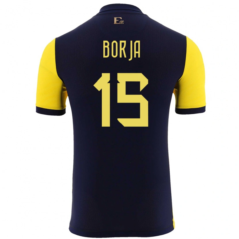 Danxen Dame Ecuador Ronny Borja #15 Gul Hjemmetrøye Drakt Trøye 24-26 Skjorter T-Skjorte