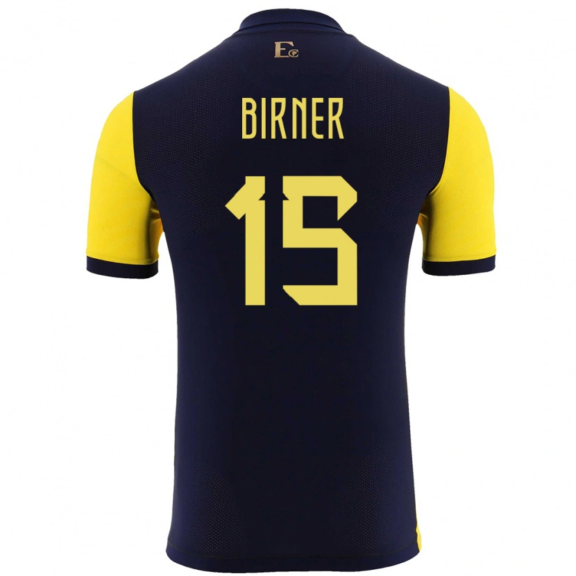 Danxen Dame Ecuador Benny Birner #15 Gul Hjemmetrøye Drakt Trøye 24-26 Skjorter T-Skjorte
