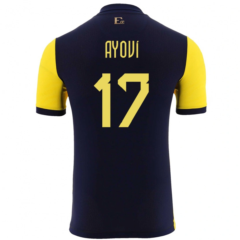 Danxen Dame Ecuador Junior Ayoví #17 Gul Hjemmetrøye Drakt Trøye 24-26 Skjorter T-Skjorte