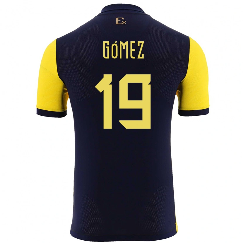Danxen Dame Ecuador Aníbal Gómez #19 Gul Hjemmetrøye Drakt Trøye 24-26 Skjorter T-Skjorte