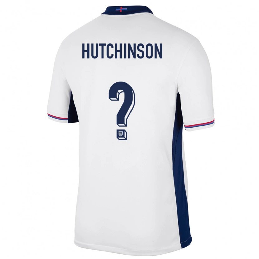 Danxen Dame England Omari Hutchinson #0 Hvit Hjemmetrøye Drakt Trøye 24-26 Skjorter T-Skjorte