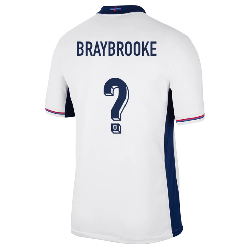 Danxen Dame England Sammy Braybrooke #0 Hvit Hjemmetrøye Drakt Trøye 24-26 Skjorter T-Skjorte