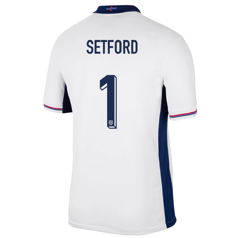 Danxen Dame England Tommy Setford #1 Hvit Hjemmetrøye Drakt Trøye 24-26 Skjorter T-Skjorte