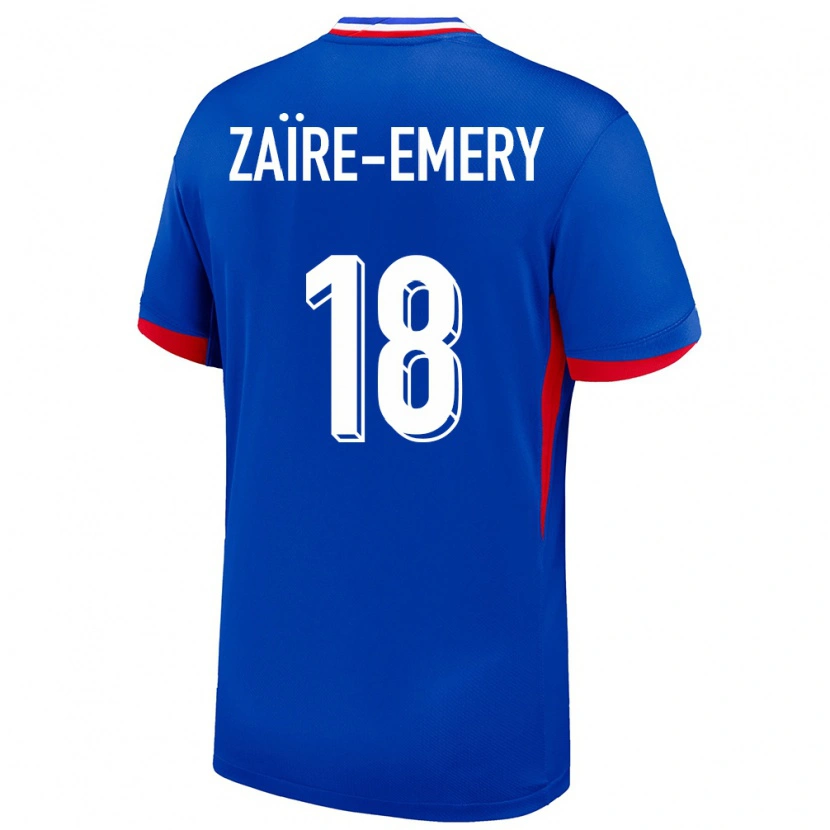 Danxen Dame Frankrike Warren Zaïre-Emery #18 Blå Hjemmetrøye Drakt Trøye 24-26 Skjorter T-Skjorte