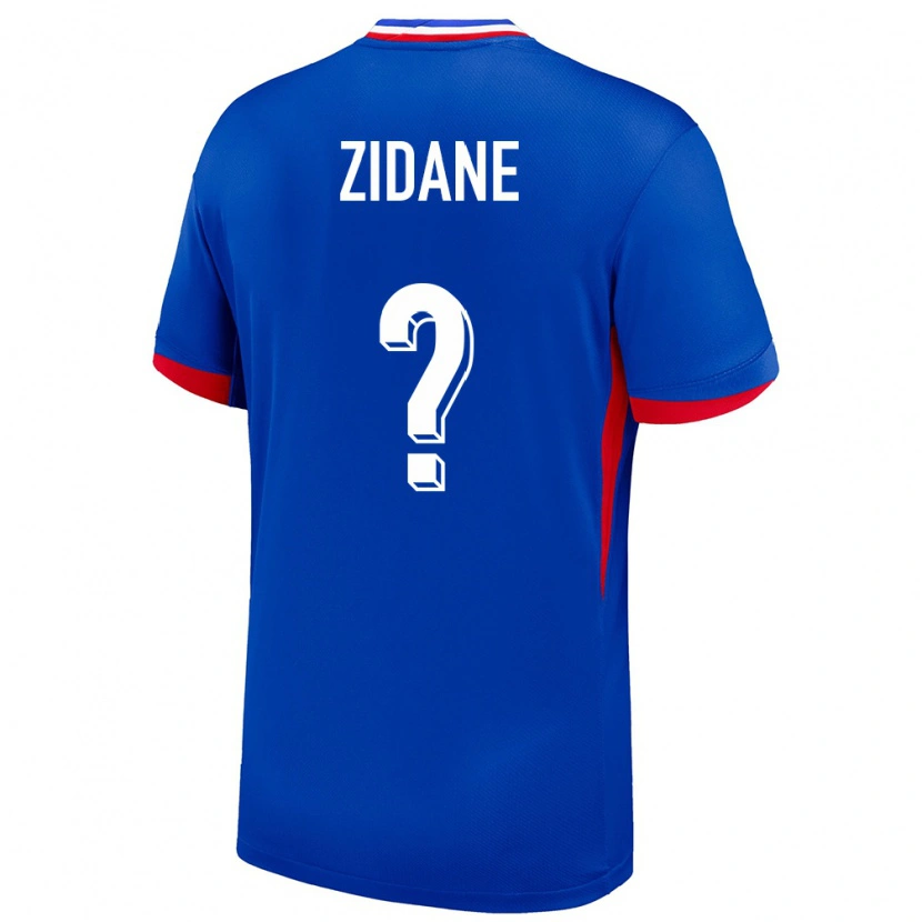Danxen Dame Frankrike Elyaz Zidane #0 Blå Hjemmetrøye Drakt Trøye 24-26 Skjorter T-Skjorte
