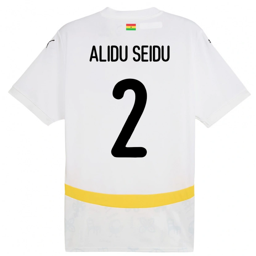 Danxen Dame Ghana Alidu Seidu #2 Hvit Hjemmetrøye Drakt Trøye 24-26 Skjorter T-Skjorte