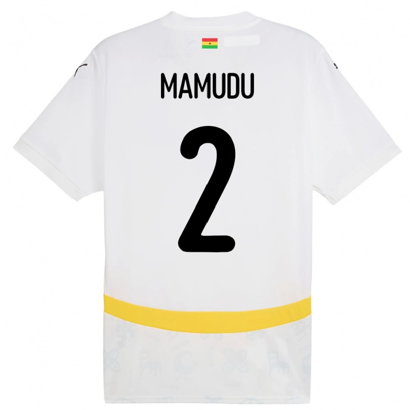 Danxen Dame Ghana Kamaradini Mamudu #2 Hvit Hjemmetrøye Drakt Trøye 24-26 Skjorter T-Skjorte