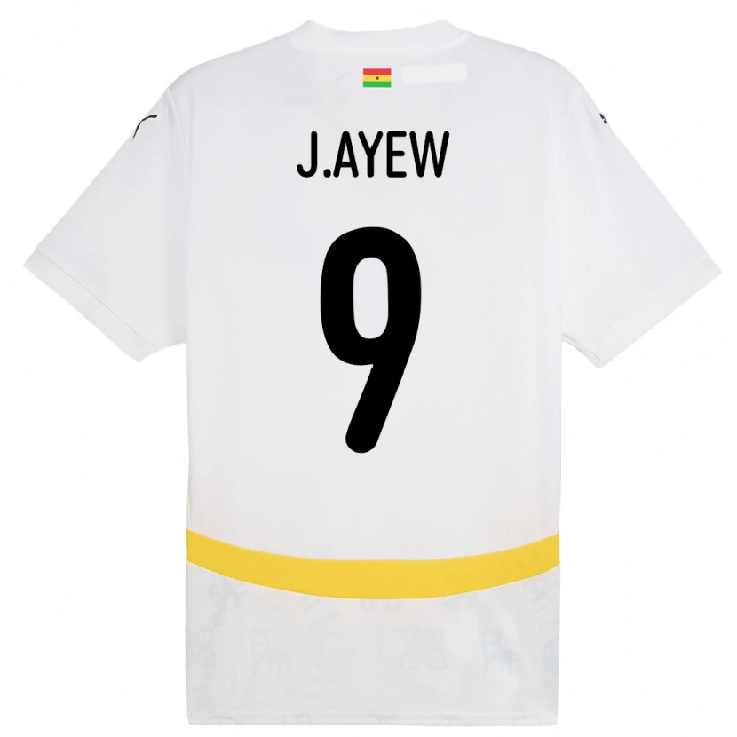 Danxen Dame Ghana Jordan Ayew #9 Hvit Hjemmetrøye Drakt Trøye 24-26 Skjorter T-Skjorte