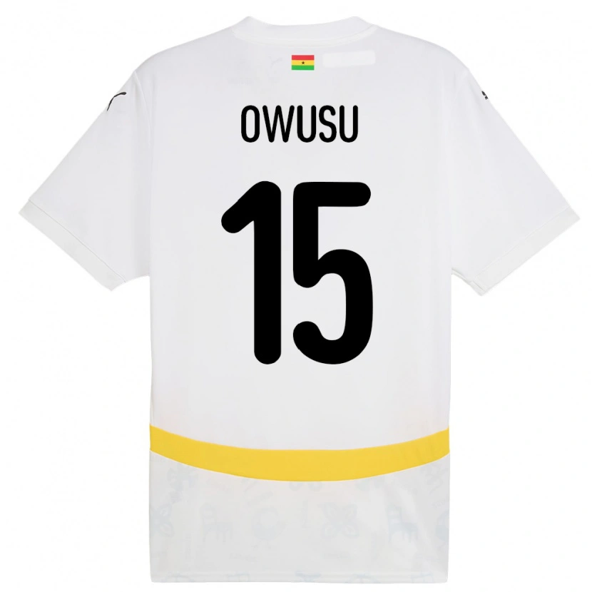 Danxen Dame Ghana Elisha Owusu #15 Hvit Hjemmetrøye Drakt Trøye 24-26 Skjorter T-Skjorte